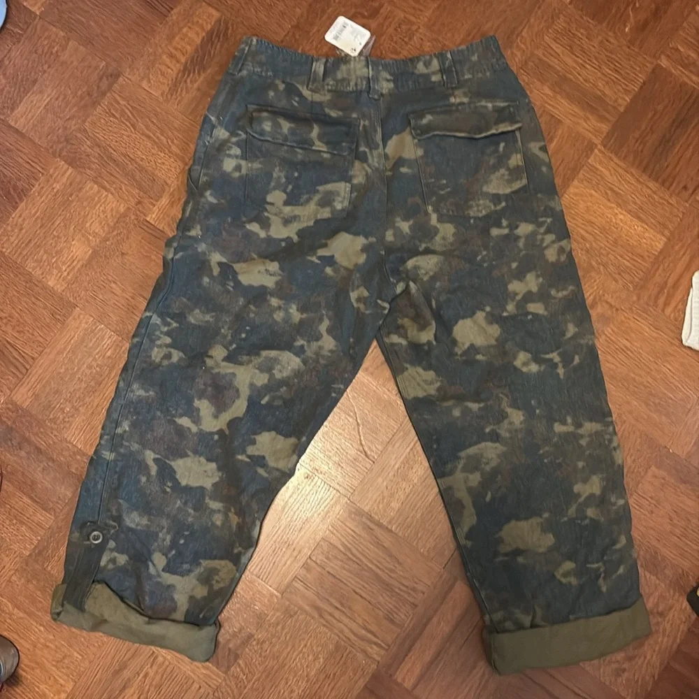 NWT free people camo relaxed chino pants - Picture 5 of 8